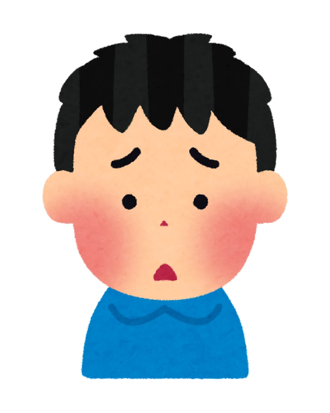 りんご病（伝染性紅斑）で両頬が赤くなった子どものイラスト