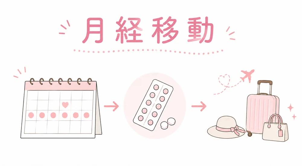 月経移動（生理日をずらす）｜旅行・結婚式・試験などの予定に合わせてホルモン剤で生理日を移動
